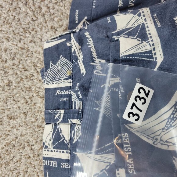 J.Crew Chino Shorts Men's 32 Blue Boats All Over Print Flat Front Preppy - Picture 7 of 7